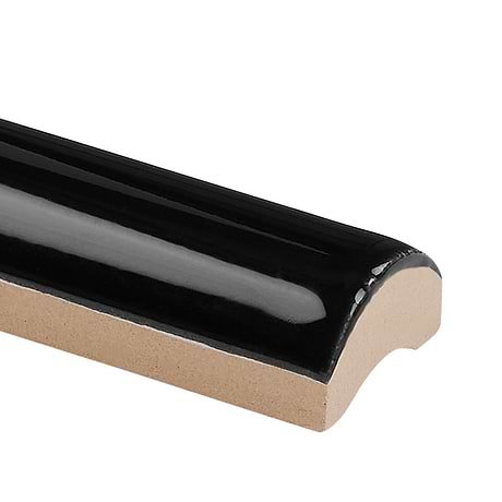 Lancaster Bristol Noir Black 1x12 Polished Ceramic Pencil Liner