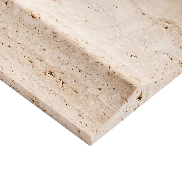 Stonework Fluted Ivory Travertine Premium 12x24 3D Vein Cut Unfilled Honed Tile