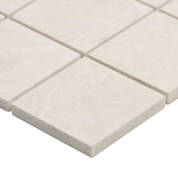Vanilla Warm White 3” Square Honed Marble Mosaic Tile