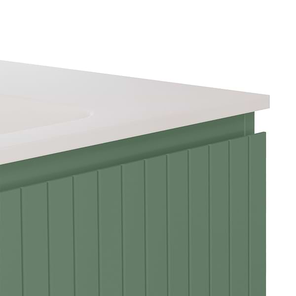Prima Forest Green 30" Single Vanity with Integrated Solid Surface Top