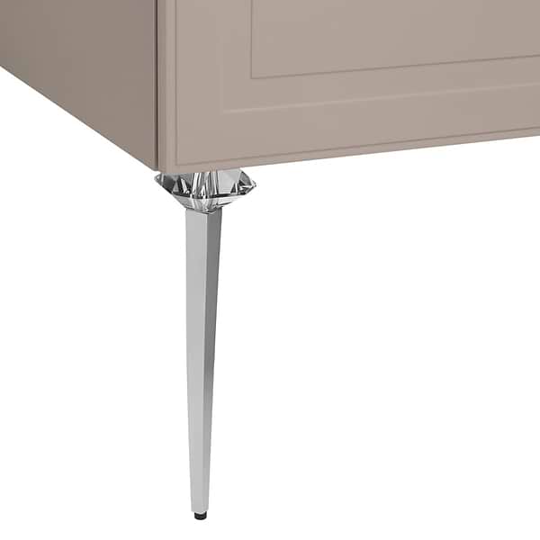 Alma Taupe 42" Vanity with Chrome Legs & Knobs with Integrated White Solid Surface Top