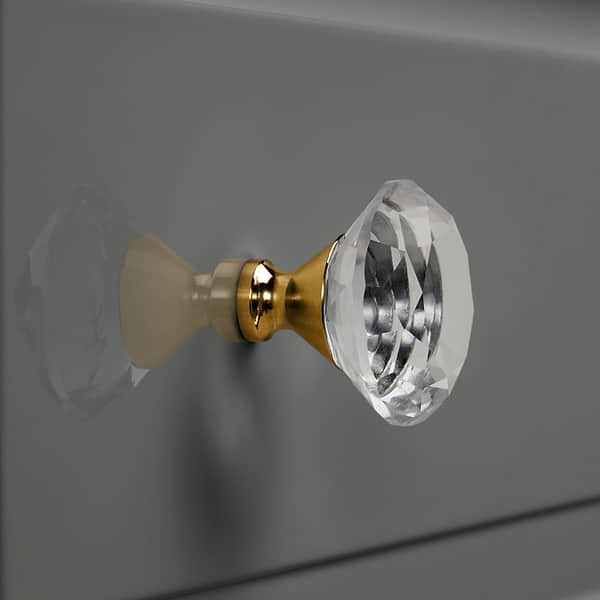 Alma Gray 30" Vanity with Gold Legs & Knobs with Integrated White Solid Surface Top