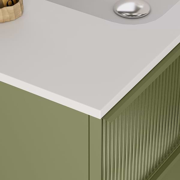 Astor Olive 30" Single Vanity with Integrated White Solid SurfaceTop