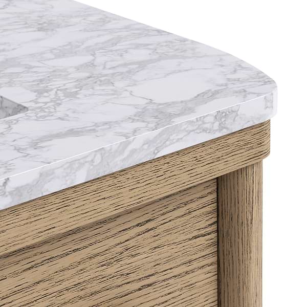 TileBar Studio Vanities Callum Natural Ash 36" Single Vanity with Carrara Marble Top