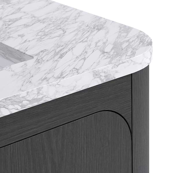 TileBar Studio Vanities Corbin Ebony Oak 30" Single Vanity with Carrara Marble Top