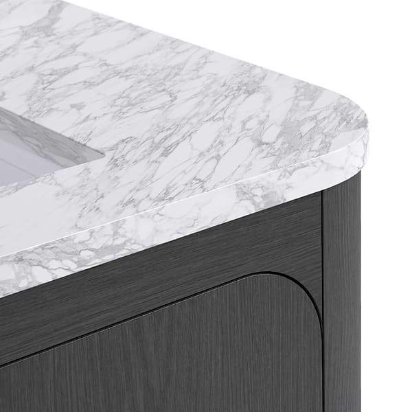 TileBar Studio Vanities Corbin Ebony Oak 36" Single Vanity with Carrara Marble Top