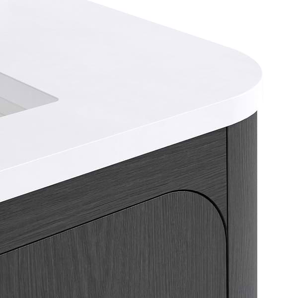 TileBar Studio Vanities Corbin Ebony Oak 30" Single Vanity with White Quartz Top