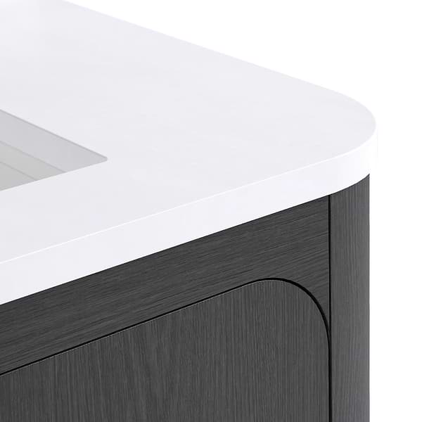 TileBar Studio Vanities Corbin Ebony Oak 60" Double Vanity with White Quartz Top