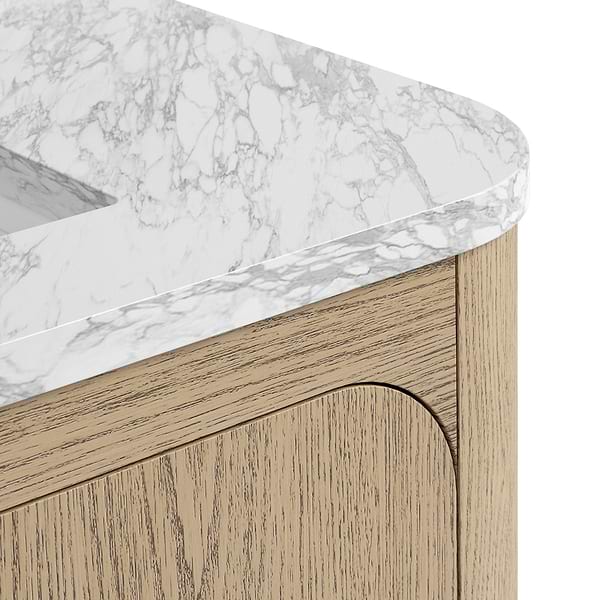 TileBar Studio Vanities Corbin Medium Ash 30" Single Vanity with Carrara Marble Top