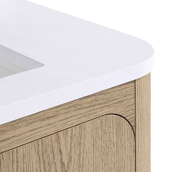 TileBar Studio Vanities Corbin Medium Ash 36" Single Vanity with White Quartz Top