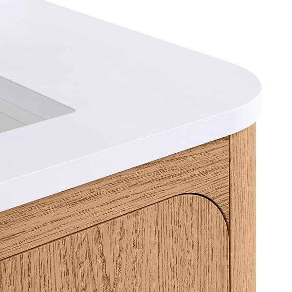 Corbin Medium Ash 60" Double Vanity with White Quartz Top by TileBar Studio Vanities, View 6, open zoomed image