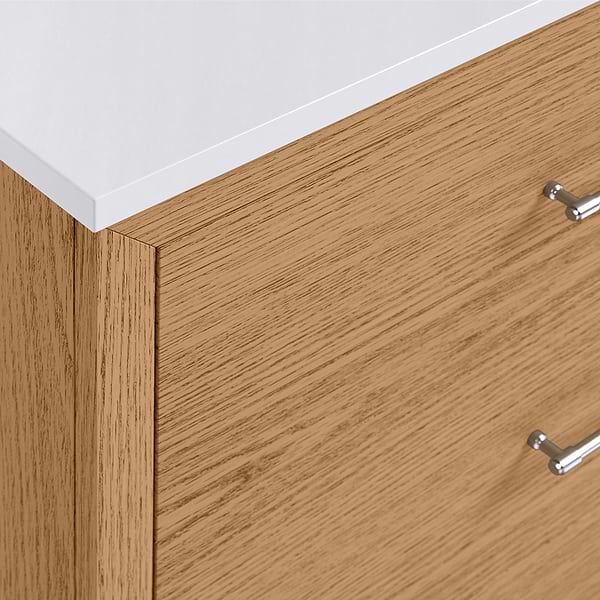 Edison Medium Ash 48" Single Vanity with White Quartz Top by TileBar Studio Vanities, View 10, open zoomed image
