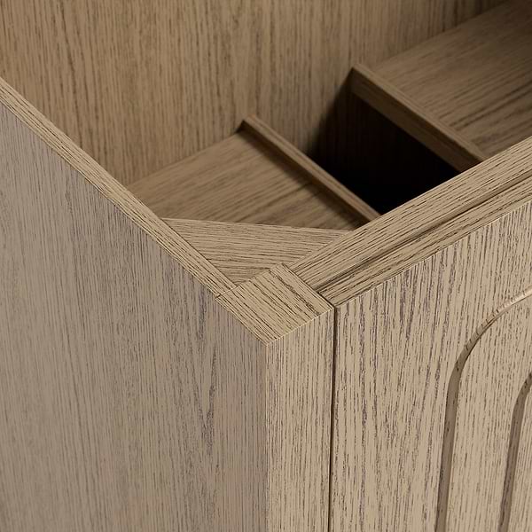 Emett Medium Ash 36" Single Vanity without Top by TileBar Studio Vanities, View 3, open zoomed image