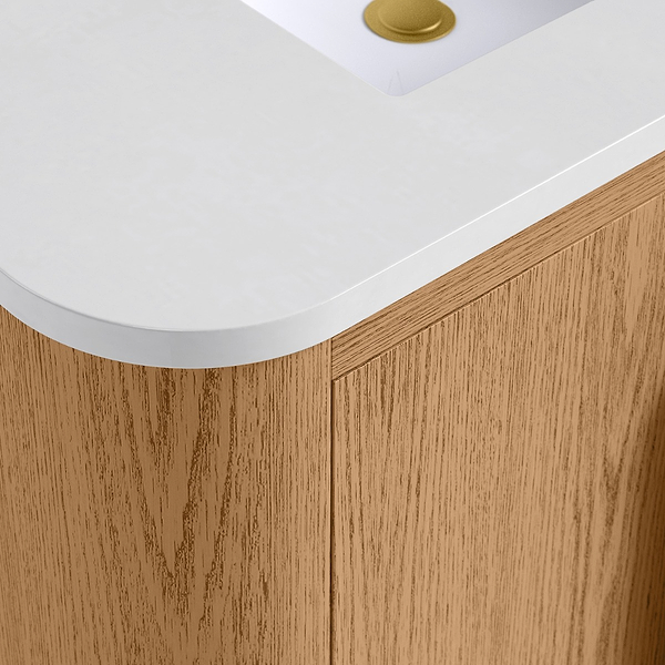 Harper Medium Ash 36" Single Vanity with White Quartz Top by TileBar Studio Vanities, View 3, open zoomed image