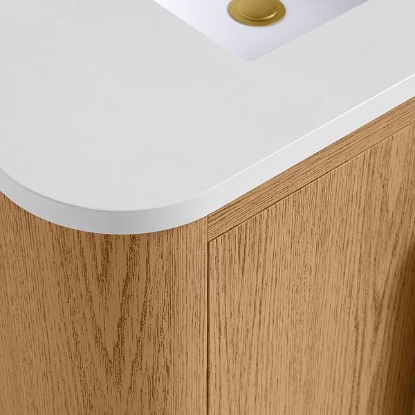 Harper Medium Ash 60" Double Vanity with White Quartz Top by TileBar Studio Vanities, View 3, open zoomed image