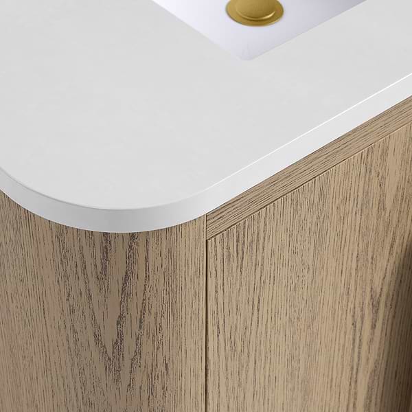 Harper Medium Ash 60" Double Vanity with White Quartz Top by TileBar Studio Vanities, View 3, open zoomed image