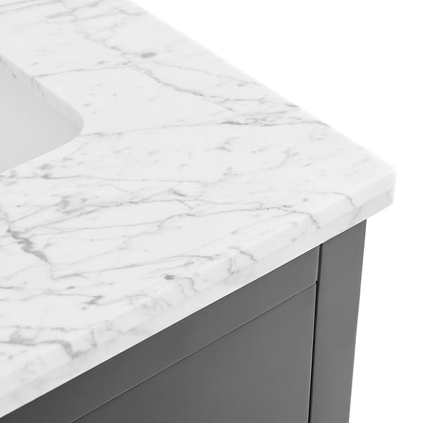 Iconic Charcoal and Gold 24" Single Vanity with Carrara Marble Top