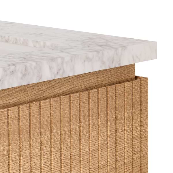 Melrose White Ash 36" Single Vanity with Carrara Marble Top