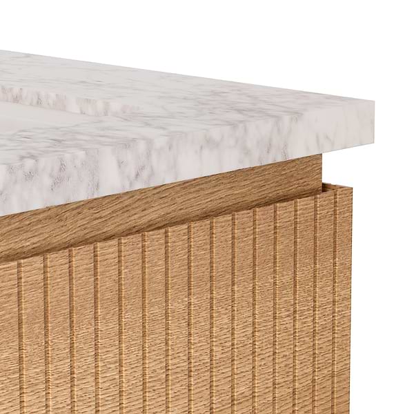 Melrose White Ash 48" Single Vanity with Carrara Marble Top