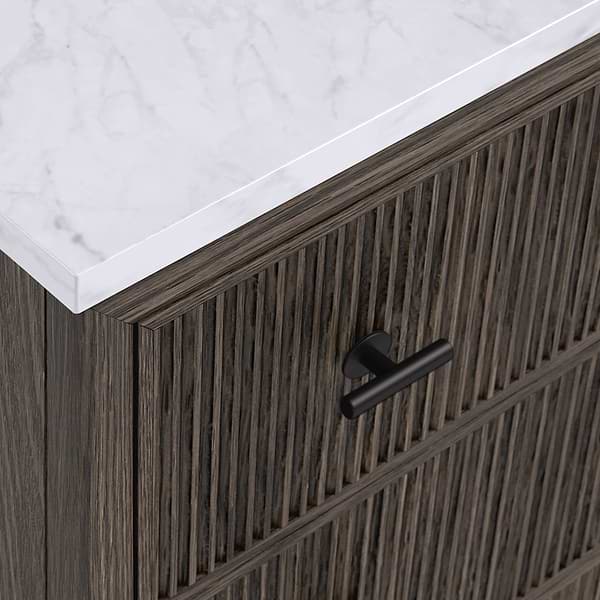 TileBar Studio Vanities Rhett Espresso Oak 24" Single Vanity with Carrara Marble Top