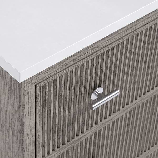 TileBar Studio Vanities Rhett Steel Oak 60" Double Vanity with White Quartz Top