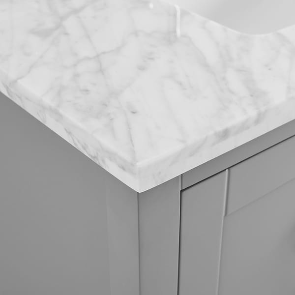 Sheraton 36" Gray Vanity with Carrara Marble Top and Ceramic Basin