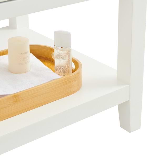 Sheraton 24" White Vanity with Carrara Marble Top and Ceramic Basin