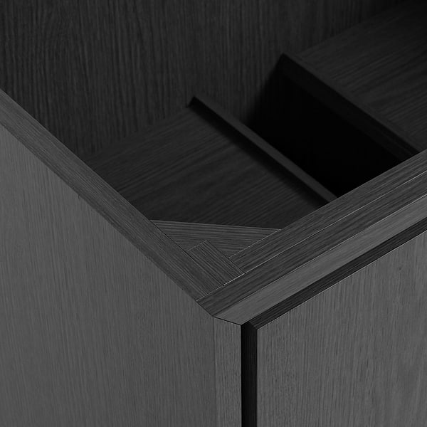 Setton Ebony Oak 30" Single Vanity without Top by TileBar Studio Vanities, View 3, open zoomed image