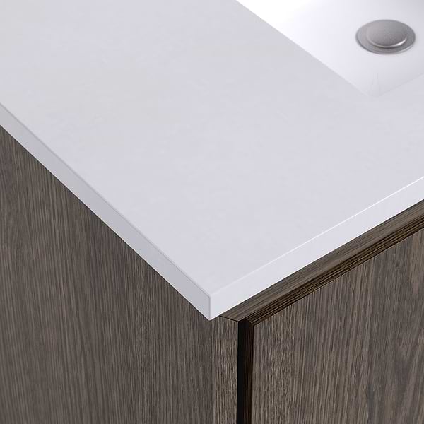 Setton Espresso Oak 48" Single Vanity with White Quartz Top by TileBar Studio Vanities, View 3, open zoomed image