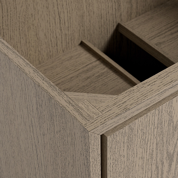 Setton Greige Ash 30" Single Vanity without Top by TileBar Studio Vanities, View 3, open zoomed image