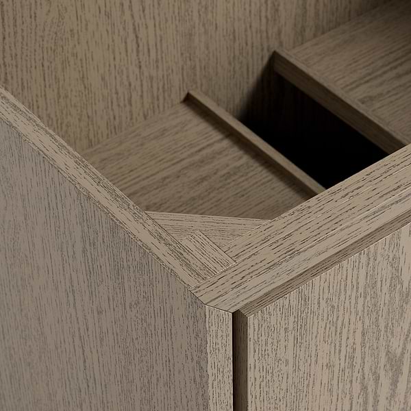 Setton Greige Ash 36" Single Vanity without Top by TileBar Studio Vanities, View 3, open zoomed image