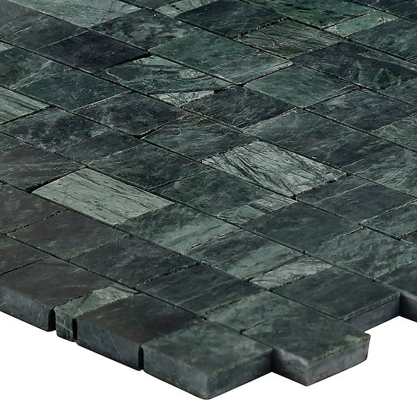 Avanti Verde Green Hand Clipped Joint Honed Marble Mosaic Tile