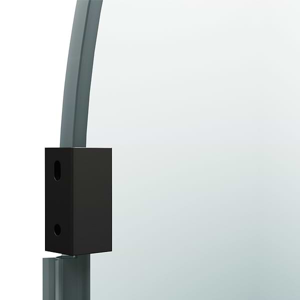 Burke 34x78" Reversible Semi-Frameless Shower Screen with Striped Glass in Matte Black