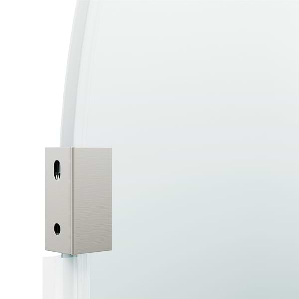 Burke 34x78" Reversible Frameless Shower Screen with Clear Glass in Stainless Steel