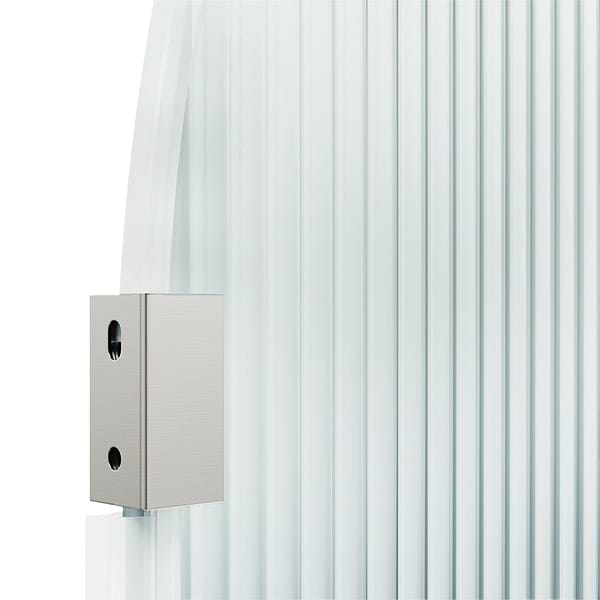 Burke 34x78" Reversible Frameless Shower Screen with Fluted Glass in Stainless Steel
