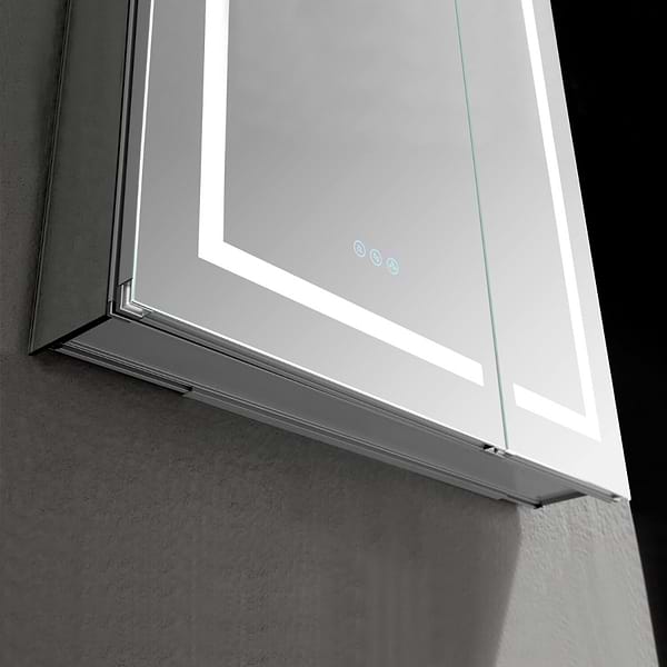 Rory Grooved 30x32" Rectangle Recessed or Wall Mounted LED Medicine Cabinet with Mirror