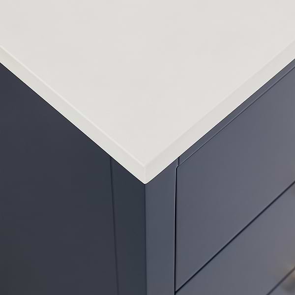 Iconic Navy and Gold 30" Single Vanity with Pure White Quartz Top