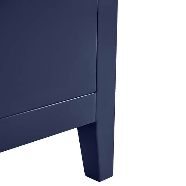 Iconic Navy and Gold 36" Single Vanity with Pure White Quartz Top