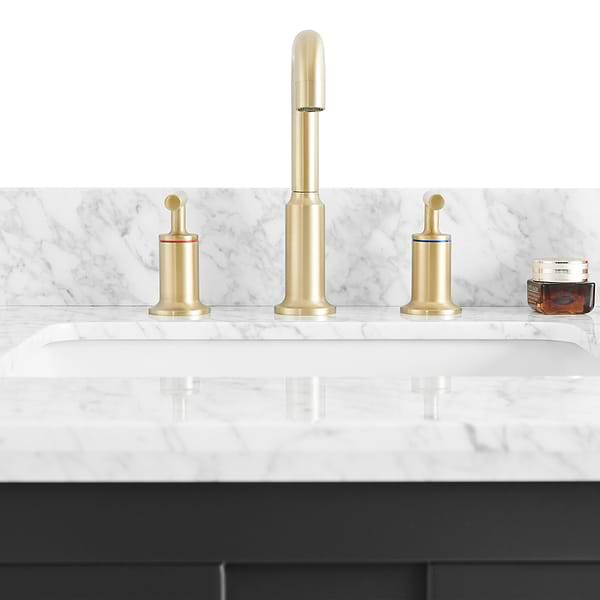 Iconic Charcoal and Gold 24" Single Vanity with Carrara Marble Top