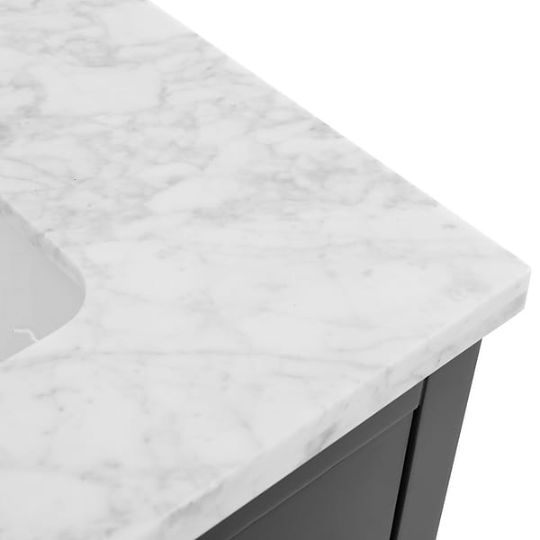 Iconic Charcoal and Gold 30" Single Vanity with Carrara Marble Top