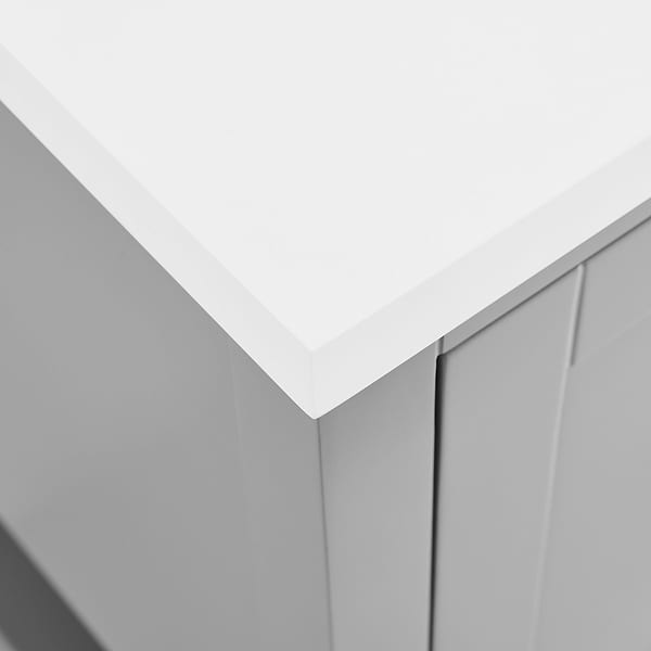 Sheraton 24" Gray Vanity with Pure White Quartz Top and Ceramic Basin