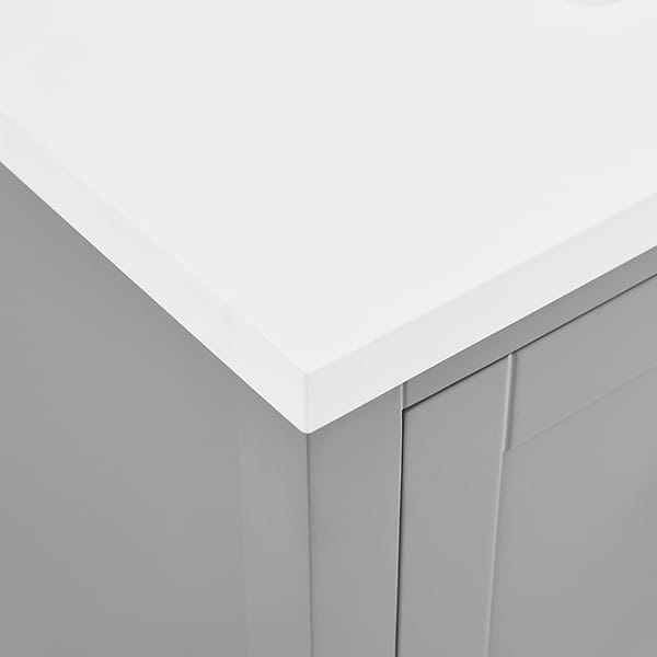 Sheraton 36" Gray Vanity with Pure White Quartz Top and Ceramic Basin