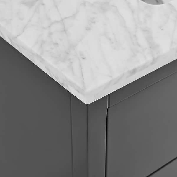 Iconic Charcoal and Gold 36" Single Vanity with Carrara Marble Top
