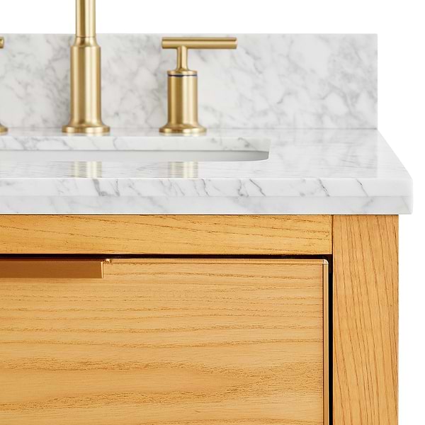Dayton Woodgrain 24" Single Vanity with Carrara Marble Top