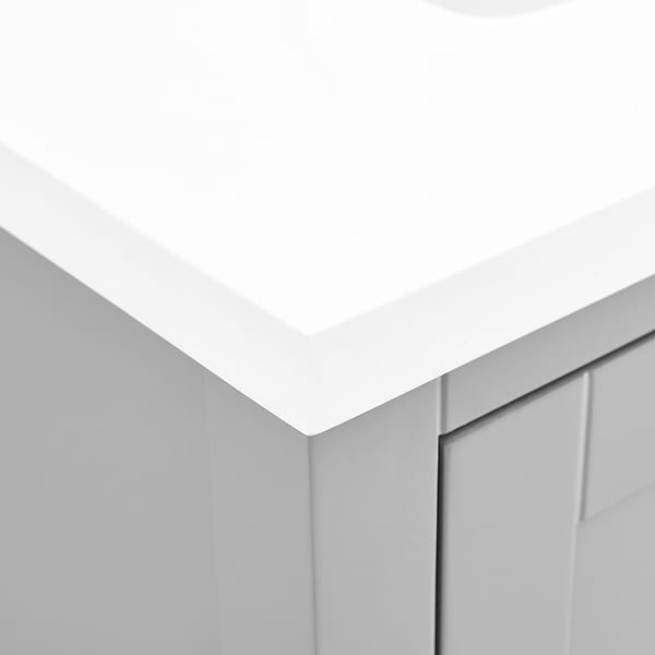 Sheraton 30" Gray Vanity with Pure White Quartz Top and Ceramic Basin
