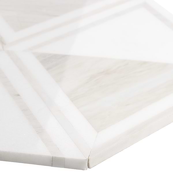 GeoMarble Altair Thassos Sabbia Polished Marble Mosaic Tile