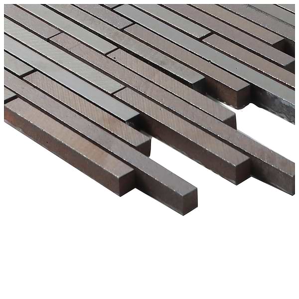 Magma Slim Stack Iron Gray Polished Lava Stone Mosaic Tile