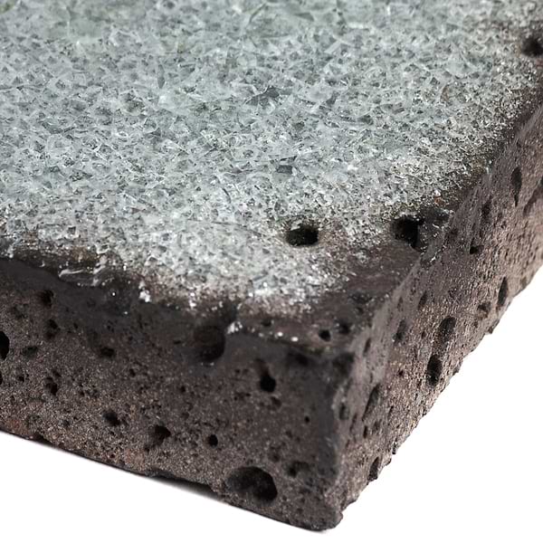 LavaArt Caspian Gray 3x12" Brick Look Crackled Glossy Lava Stone Subway Tile
