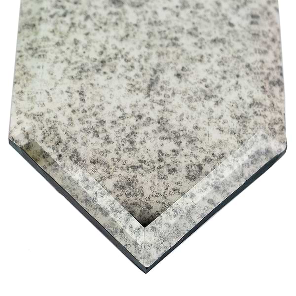 Beveled Paris Gray Hexagon Antique Mirror Tile