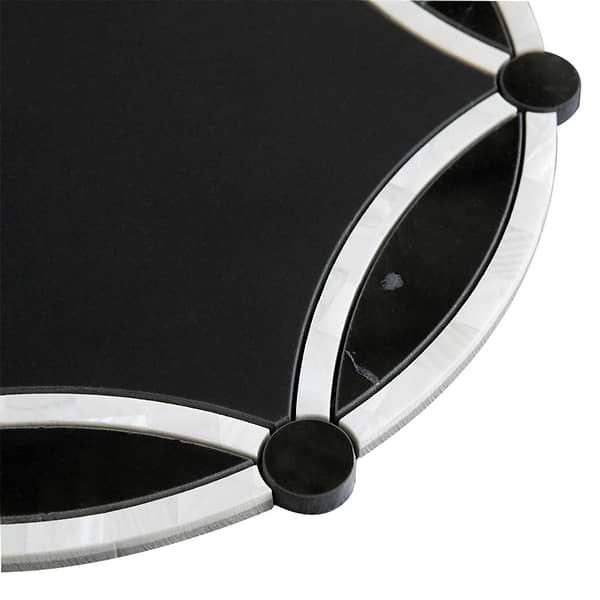 Celine Nero Polished Black Marble and Pearl Mosaic Tile